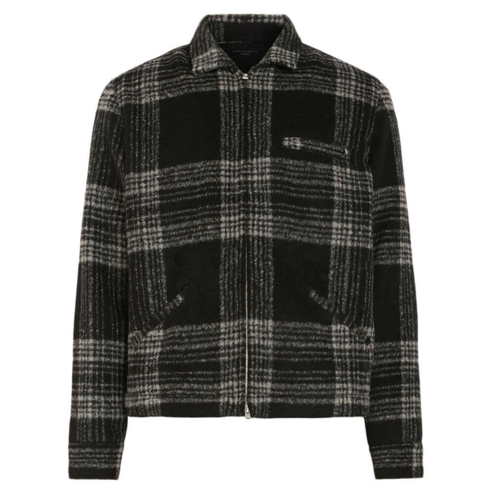 AllSaints Phoenix Checked Zip Relaxed Fit Jacket